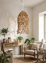 Lámpara de mimbre en zalema decoracion