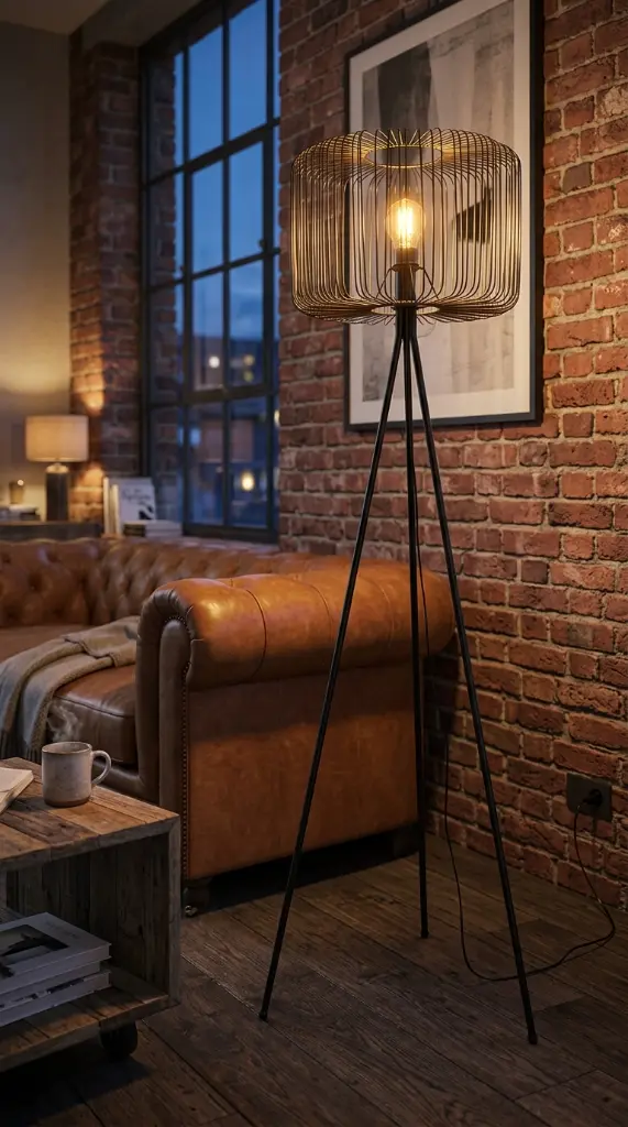 Lampara de pie industrial en zalema decoracion jaen