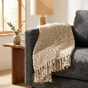 Plaid de algodón natural en zalema decoracion