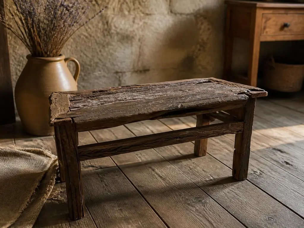 Mesa auxiliar rústica de vía reciclada - zalema decoracion