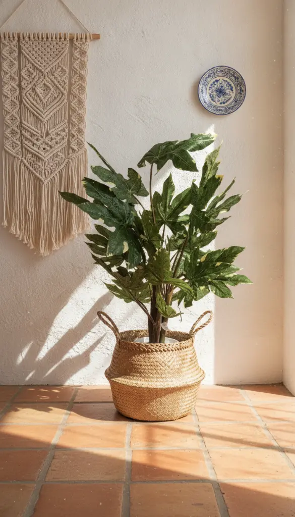 Planta Aralia en macetero de fibra natural
