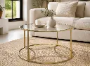 Mesa de centro metal y cristal (Zalema)