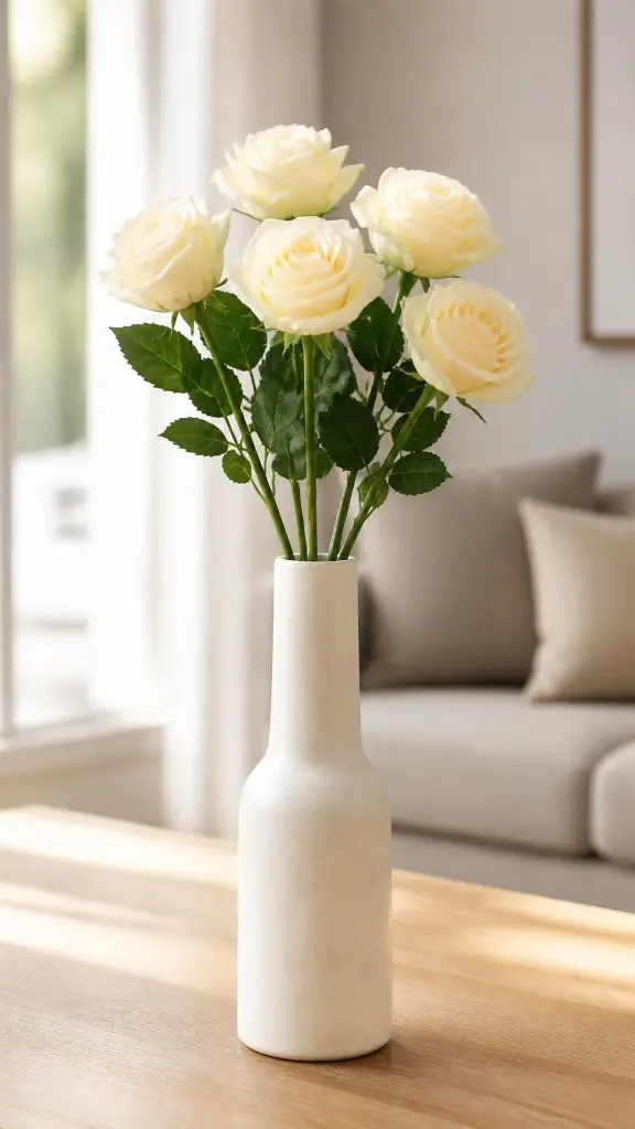 Rosas artificiales crema en zalema decoracion