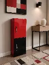 Mueble auxiliar negro y rojo estrecho 80x30x12 en Jaén | Zalema Decoración