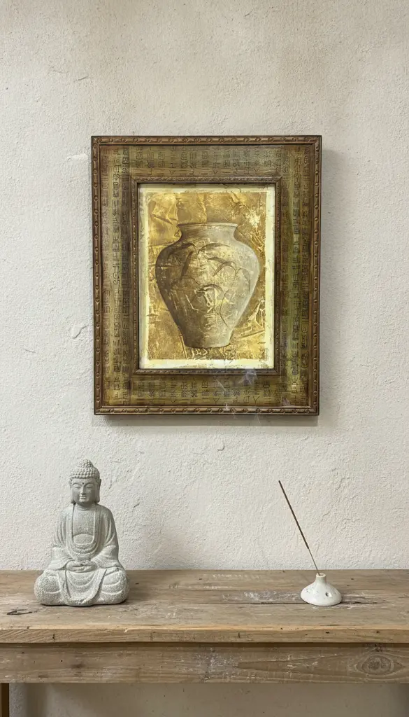 Cuadro Oriental con detalles Zen