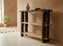 Consola Rústica en Salón Étnico