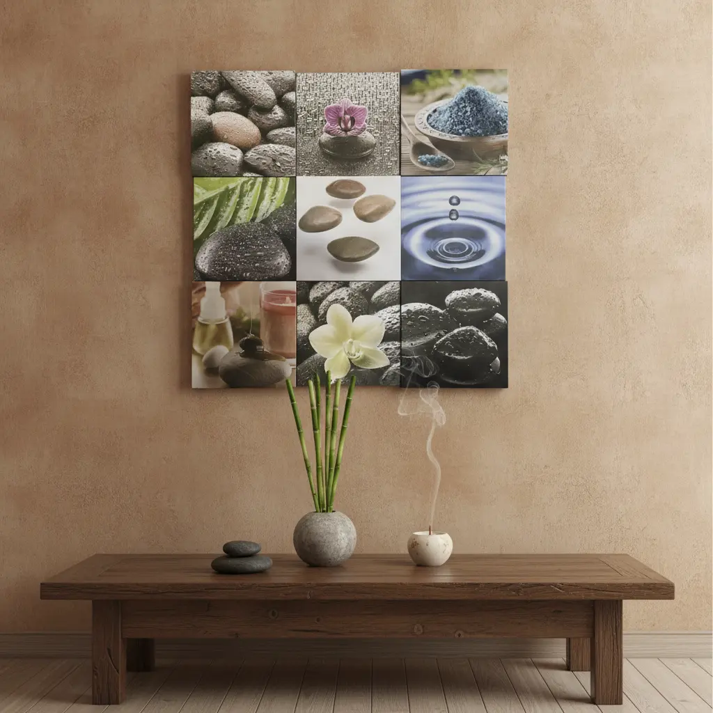 AI Generated Cuadro SPA - Proporción Grande Ambiente Étnico Zen