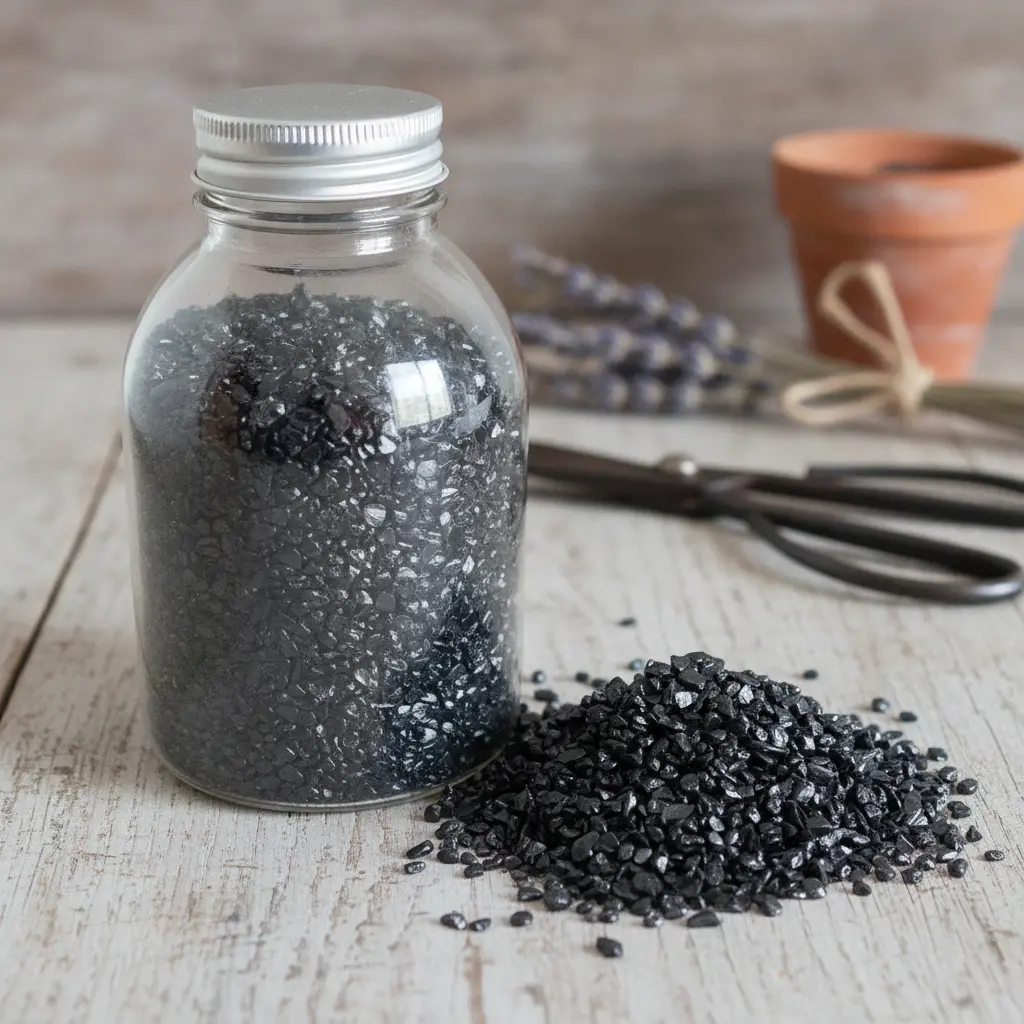 Botella de Cristal Negro - Ambiente Taller Floristería