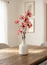 AI Generated Set de flores de madera rosas en jarrón - Estilo rústico boho