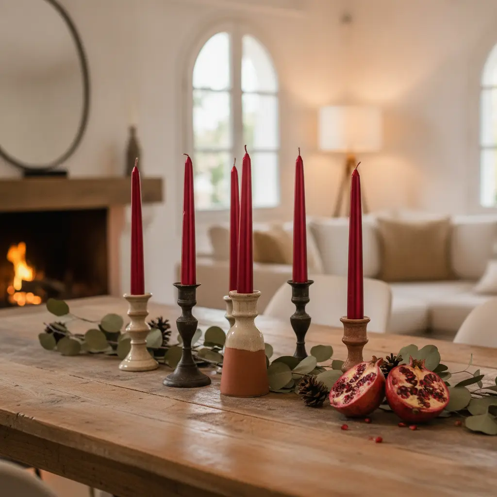 Velas Rojas Zalema Decoración