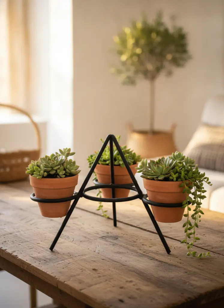 Soporte de Forja con 3 macetas externas