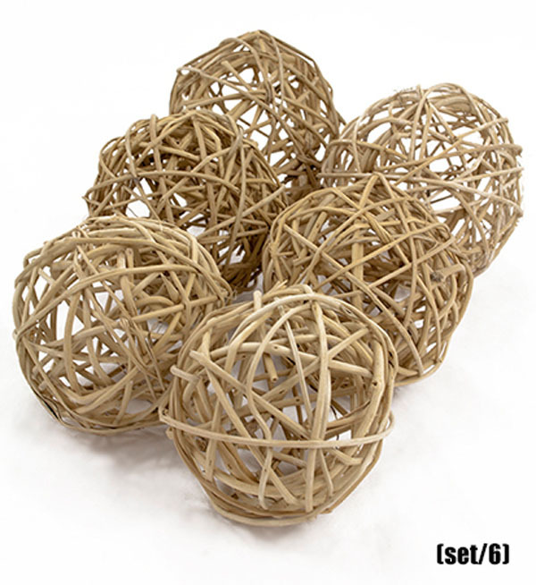 Set de 6 bolas mimbre