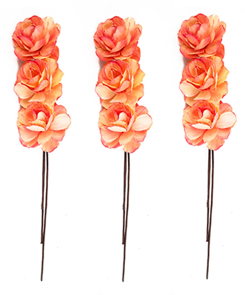 [WFLOMAD] Set de 9 flores de madera rosas