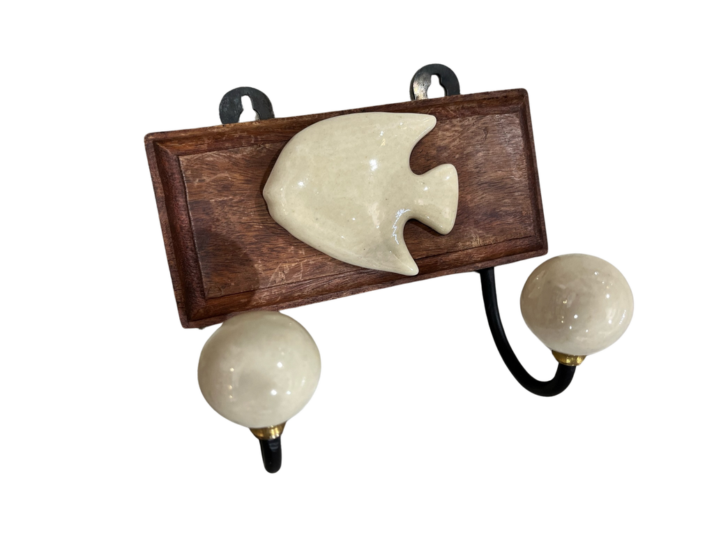[WP7013-2] Percha 2 pomos peces 13x16 cm