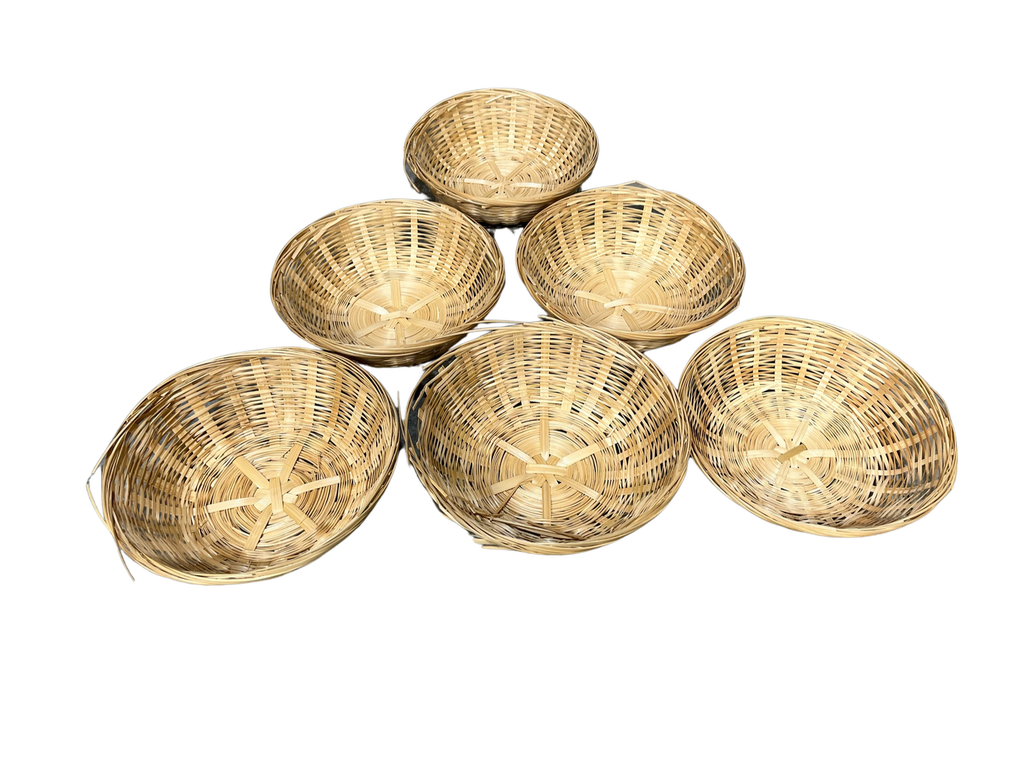 [WPANERA] Set de 6 paneras de mimbre natural