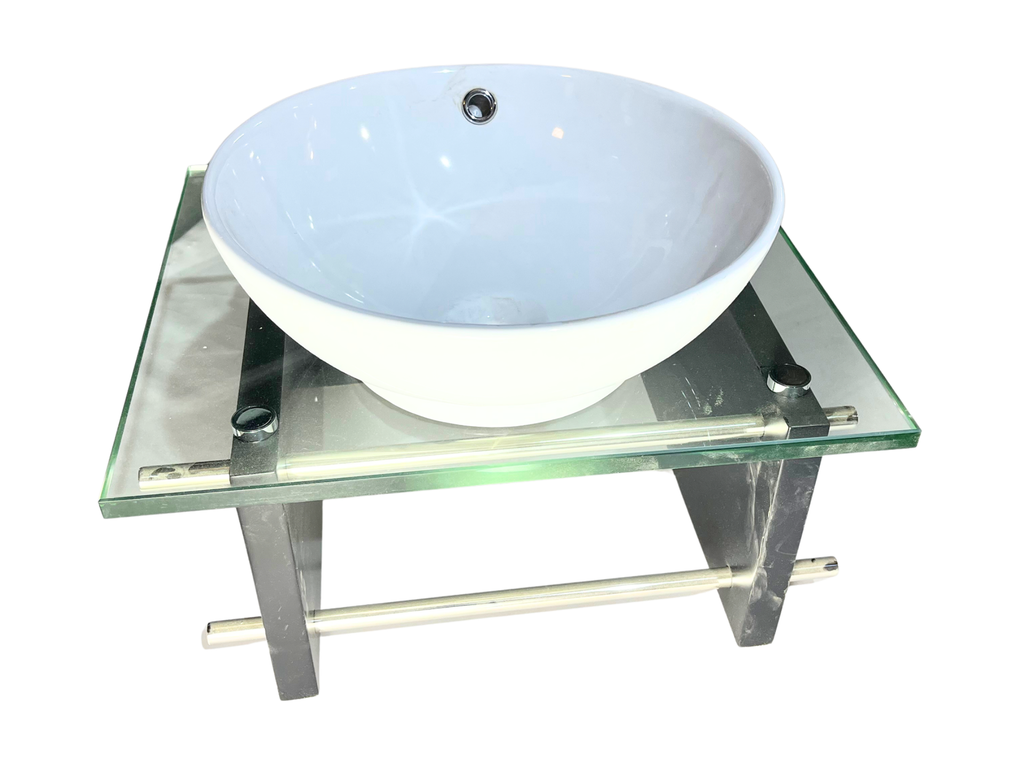 [OA214-LOBO] Lavabo de Pared Moderno Madera y Cristal - Zalema Decoracion