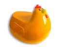 Figura de gallina en fibra de vidrio - Asiento infantil decorativo