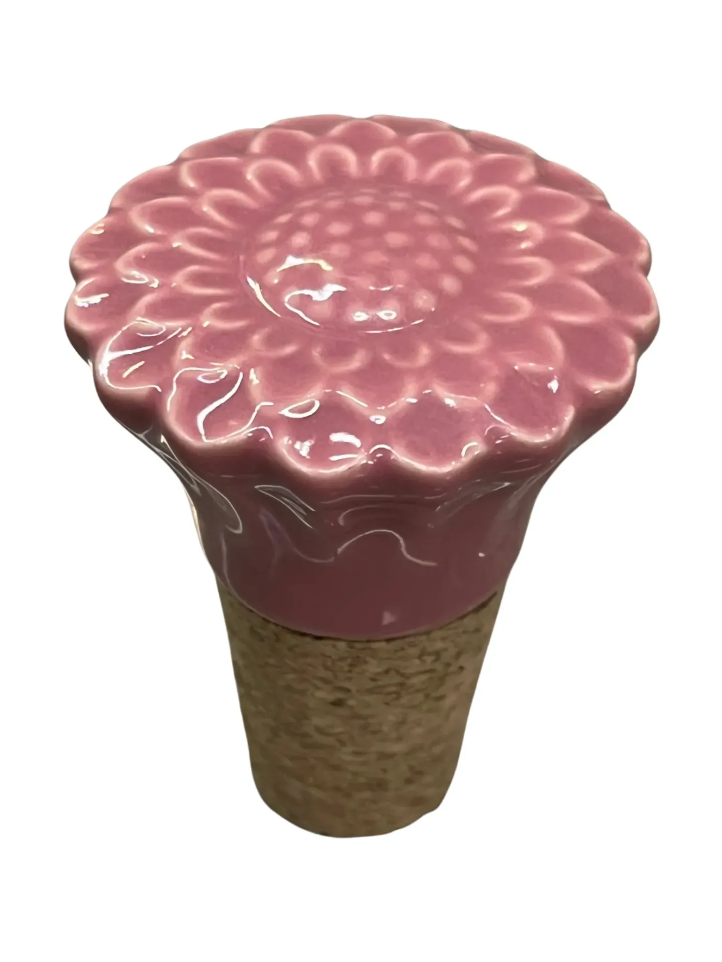 Tapón de Corcho y Cerámica Floral - Decorativo y Artesanal