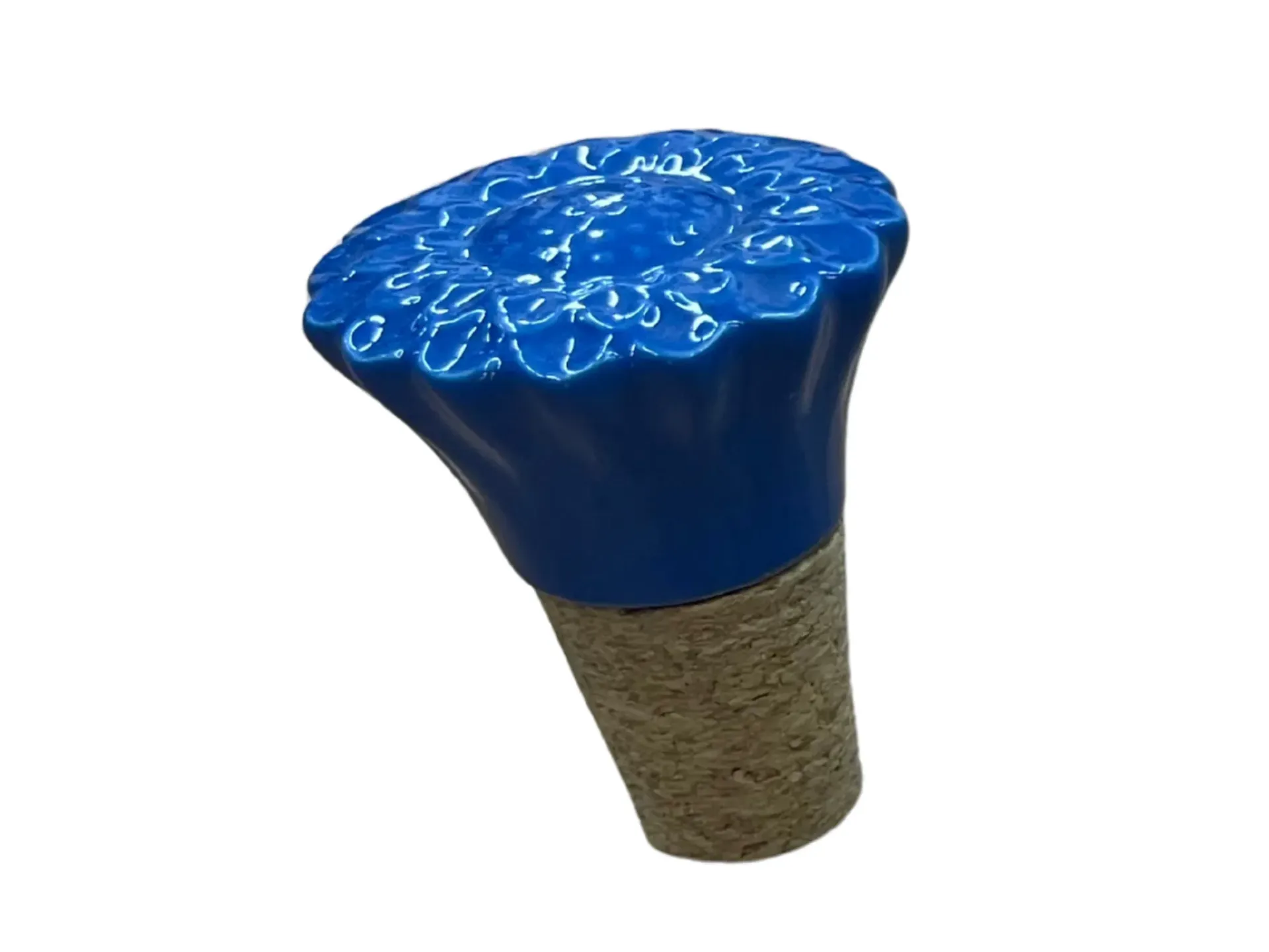 Tapón de Corcho y Cerámica Floral - Decorativo y Artesanal