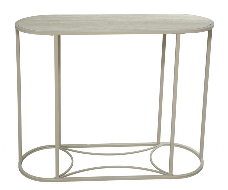 [GE18224] Mesa Consola de Diseño Moderno Metal y Madera - 90x32x75cm
