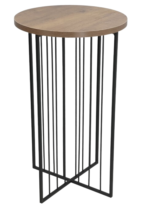 Mesa Auxiliar de Diseño Industrial Metal y Madera 30x50cm