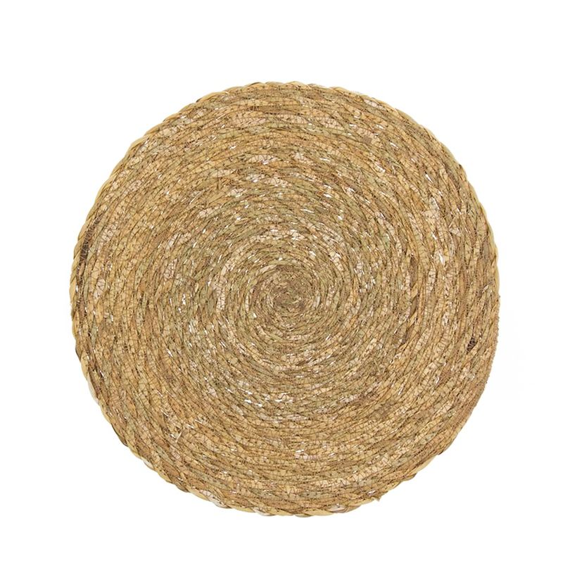 Mantel individual redondo de alga trenzada 30 cm