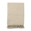 Manta Plaid de Algodón Natural con Flecos 130x170 cm