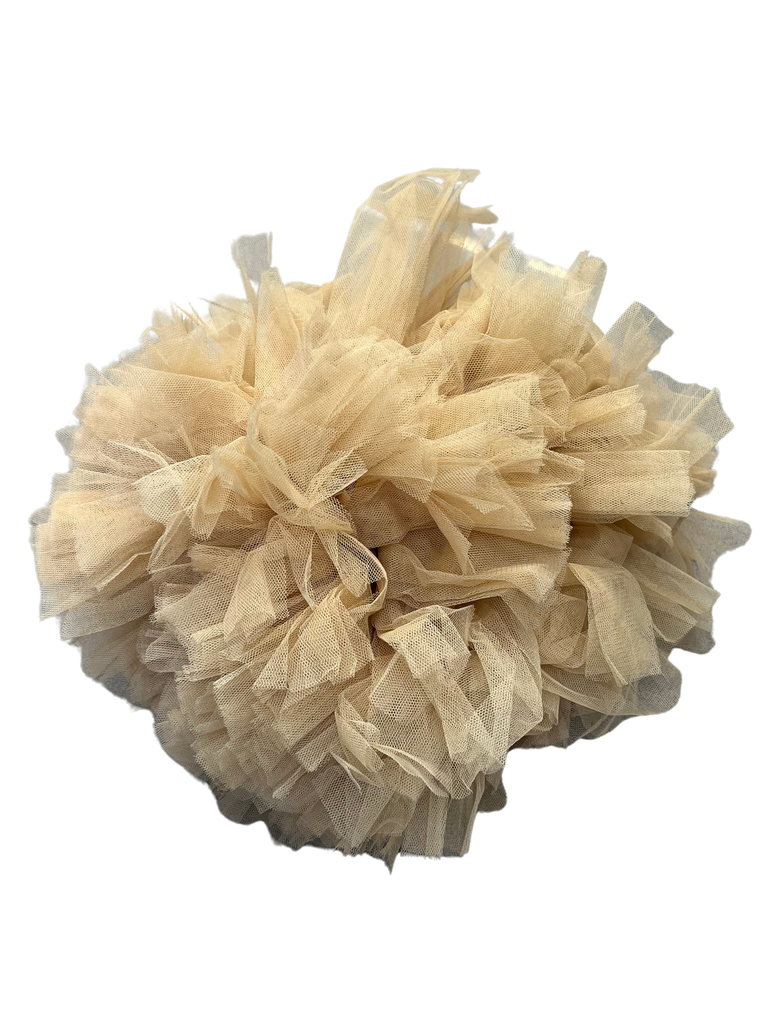 Pompón de tul beige para bodas y eventos (35 cm)