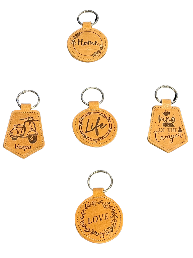 Set de 5 llaveros grabados