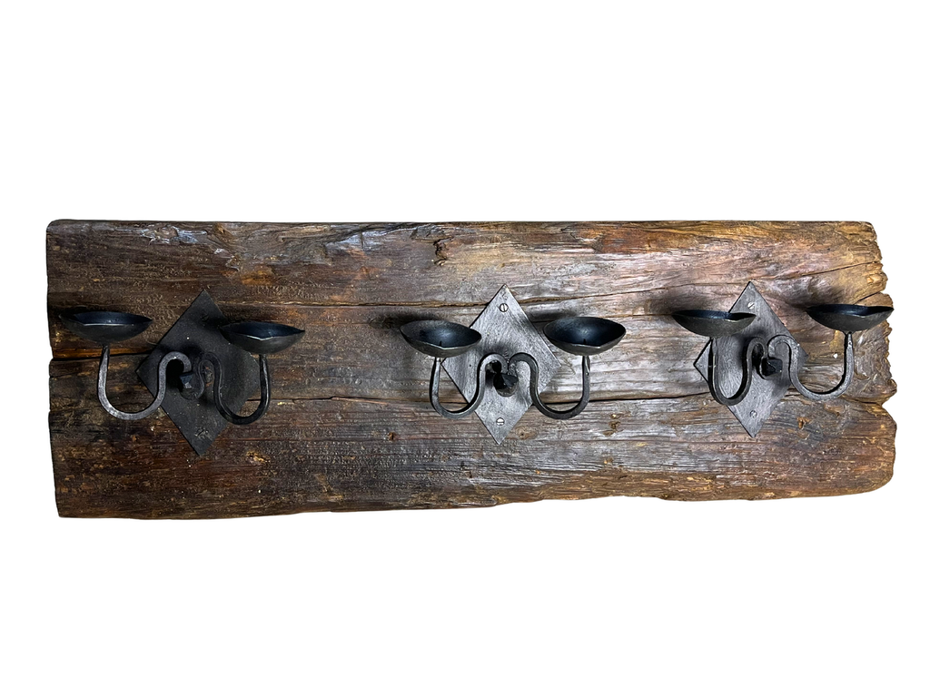 [mCV[1]] Candelabro rústico de madera reciclada – Colección Vía | Zalema Chic Jaén